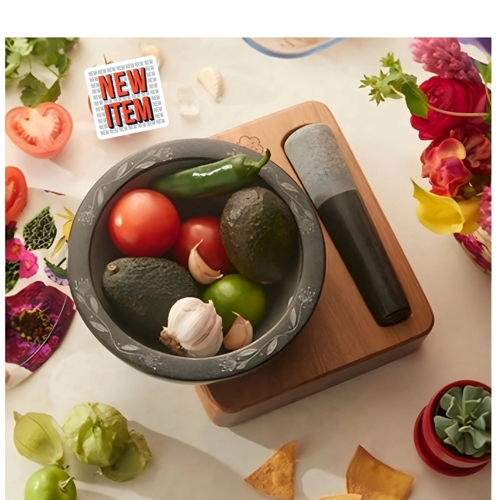 Princess House Black and Gray Mortar and Pestle Set